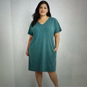 J. Jill Pure Jill Plus Size Tee Shirt Dress Soft V Neck Organic Cotton Size 3X